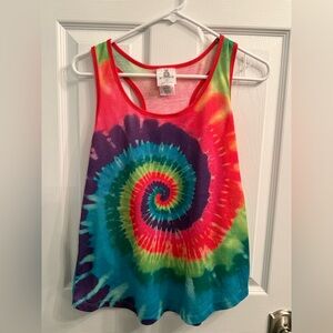 Spiral Racer Back Tie-Dye Tank Top